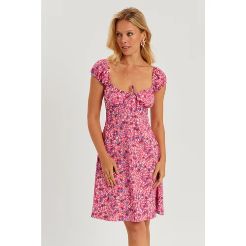 Cool & Sexy Women's Pink Floral Mini Dress GO165