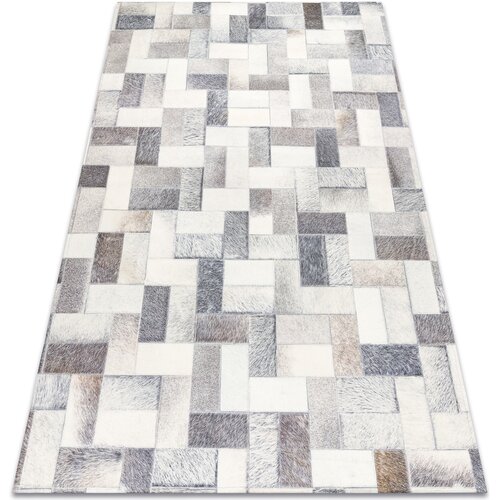 RugsX Preproge Preproga PATCHWORK 21723 siv - Goveja koža, 160x230 cm Siva Cene