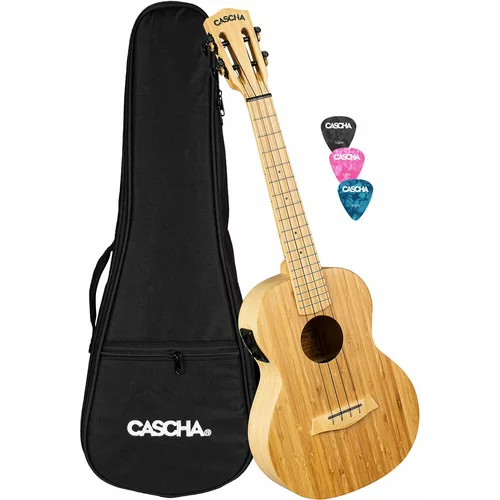 Cascha HH 2314E Bamboo Tenor ukulele Natural