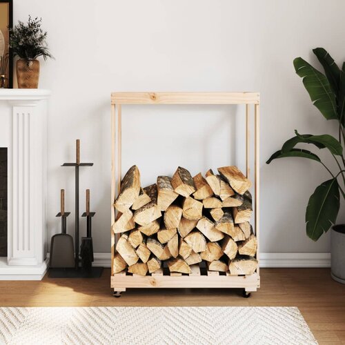  Držač za cjepanice s kotačima 76,5x40x108 cm masivna borovina Cene