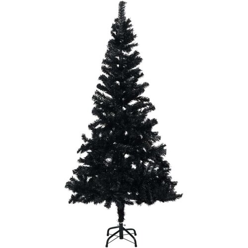vidaXL Umetna novoletna jelka s stojalom črna 150 cm PVC Cene