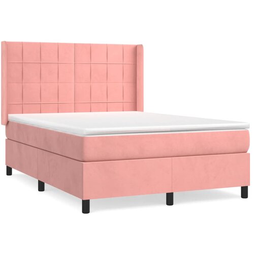 Maison Chic Box spring postelja - Vzmetna postelja z vzmetnico roza 140x190 cm žamet SL16164, (21881939) Cene