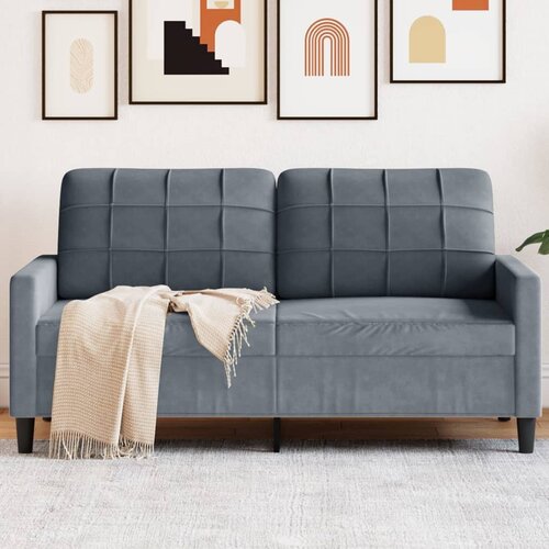 The Living Store Dvosed temno siv 140 cm žamet - Dvosed, (21428358) Slike