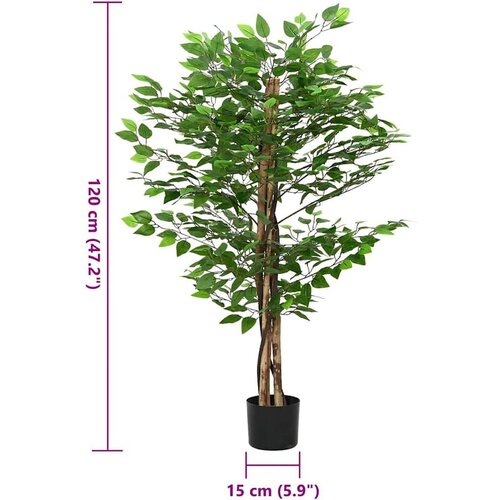 vidaXL Umetna rastlina fikus 788 listov 120 cm zelena Cene
