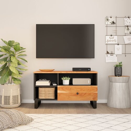 VidaXL TV omarica 80x33x46 cm trden akacijev les in inženirski les Slike