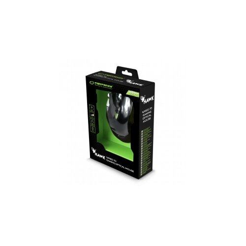 Esperanza Mi&amp;scaron; ESPERANZA GAMING HAWK 7D MX401, BLACK-GREEN, 2400dpi, double-click, ergonomic, EGM401KG Slike