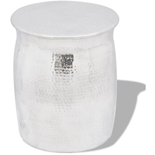 VidaXL Splo&amp;scaron;čen aluminijast stolček/odstavna mizica srebrna Slike