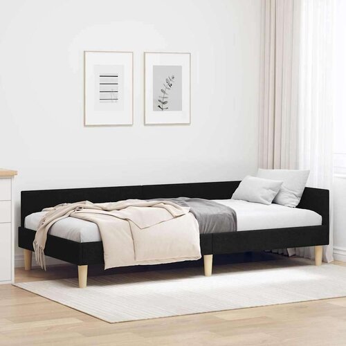  Kutni okvir kreveta Ostalo s uzglavljem Crna 100 x 200 cm Cijene