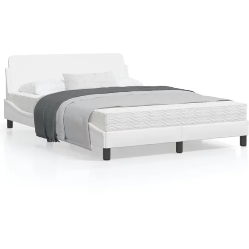  Okvir za krevet s uzglavljem bijeli 140x190 cm od umjetne kože