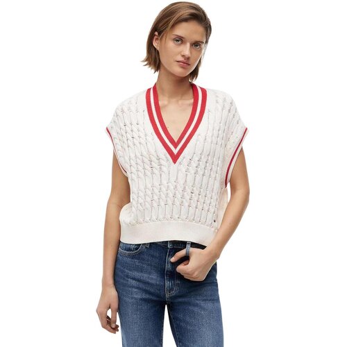 Tommy Hilfiger Puloverji DW0DW22927 Bela Slike