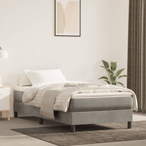vidaXL Madrac s oprugama svjetlosivi 80 x 210 x 20 cm baršunasti Cijene