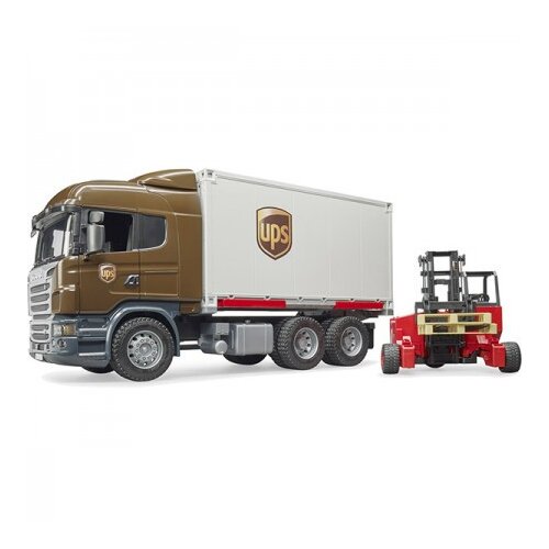 Bruder Logistični tovornjak Scania Super 560R UPS z viličarjem na tovornjaku Slike