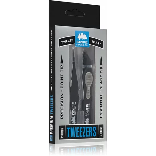 Pacific Shaving Co. tweeze smart premium tweezers darilni set pinceta s poševno konico 1 ks + pinceta s špičasto konico 1 ks