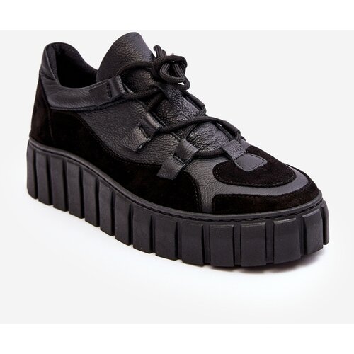 Kesi Women's leather sports shoes on the M01/1 Zazoo Black platform Cijene