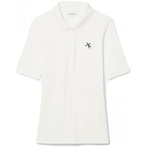 Lacoste RIBBED COLLAR SHIRT Bijela Slike