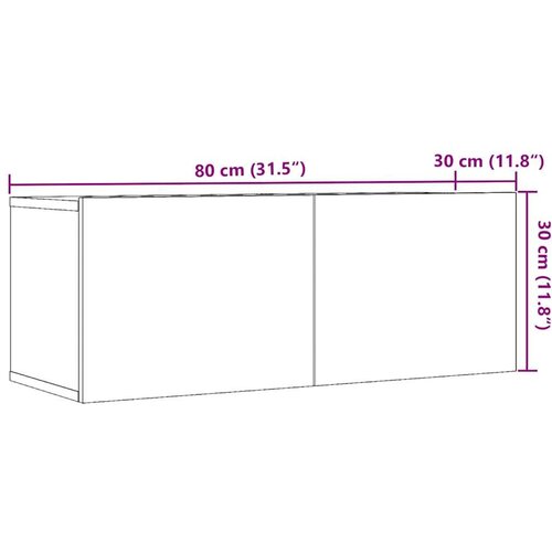 vidaXL 2-dijelni zidni TV ormarić Staro drvo 80x30x30 cm Cijene
