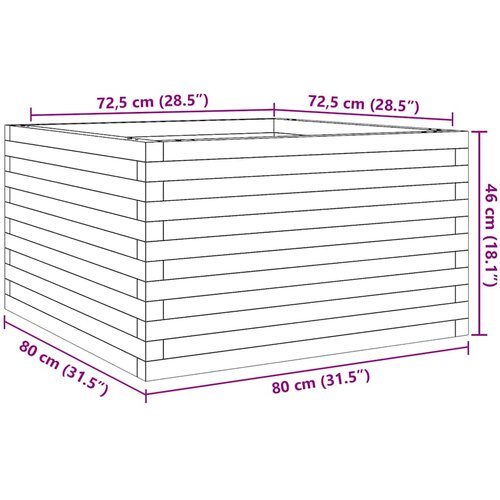  Vrtna sadilica bijela 80x80x46 cm od masivne borovine Slike