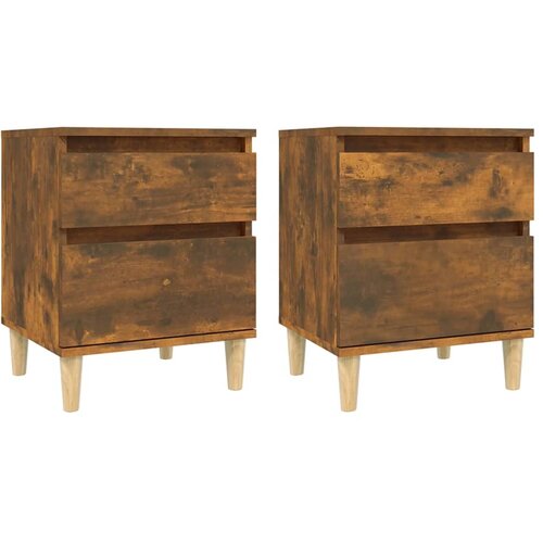 Maison Chic Dvo delni komplet Nočne omarice - Nočne mize dimljeni hrast 40x35x50 cm, (21687964) Slike