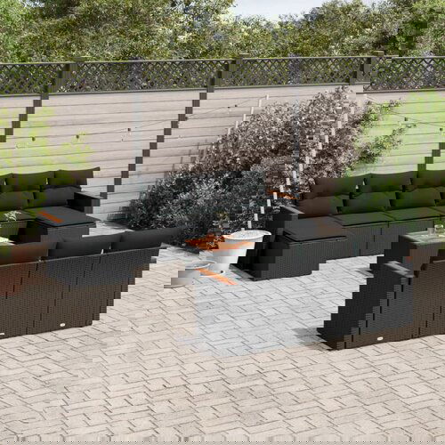 vidaXL 11-dijelni set vrtnih sofa od poliratana s jastucima crni Cijene