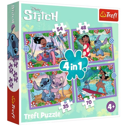 Trefl puzzle Lilo&amp;amp;Stitch, 4u1 (35,48,54,70) Slike