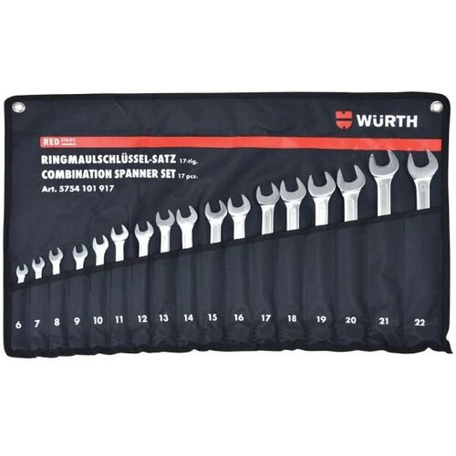 W&amp;uuml;rth red stripe set okasto-vilju&amp;scaron;kastih ključeva ok 6-22, 17 komada (5754101917) Slike