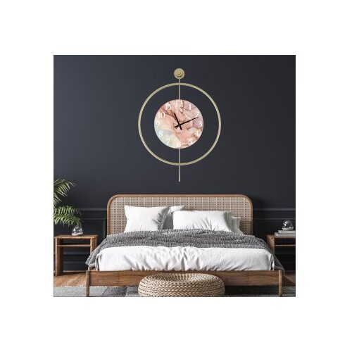 WALLXPERT dekorativni metalni zidni sat mclock 00116 zlatna boja Slike