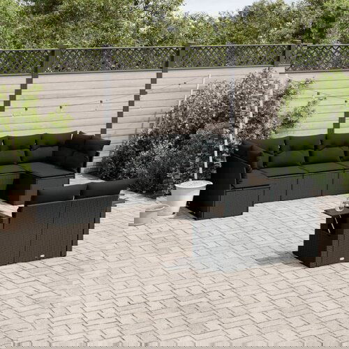 vidaXL 9-dijelni set vrtnih sofa s jastucima crni od poliratana Cijene