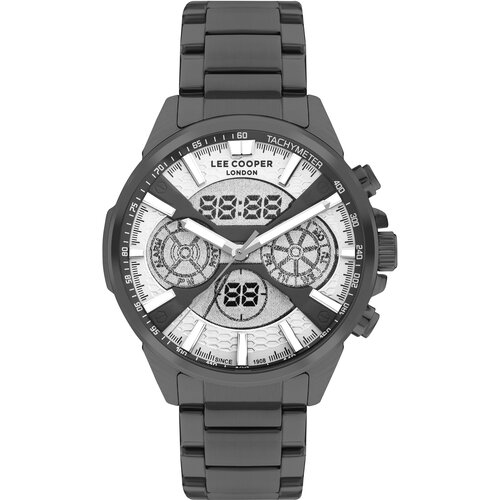 Lee Cooper Muški ručni sat, Kvarcni mehanizam, 46mm, Sivo kućište, Sivi, LC07878.060 Cene