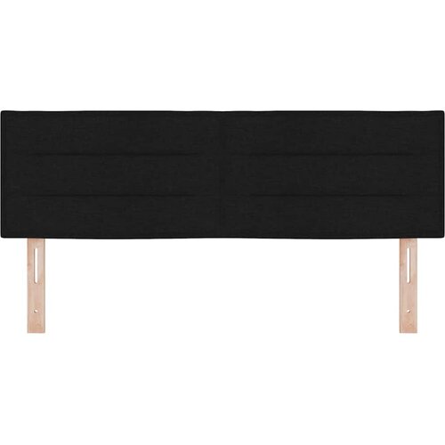  LED glava kreveta s LED trakama Crna 160 cm tkanina Slike