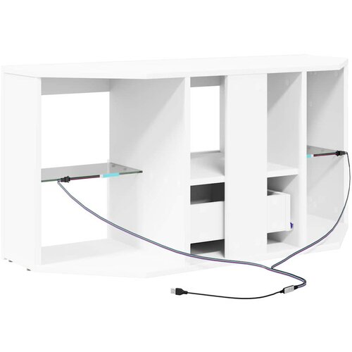  Kotni LED TV ormar Bijelo 100 x 40 x 50 cm Konstruirano drvo Slike