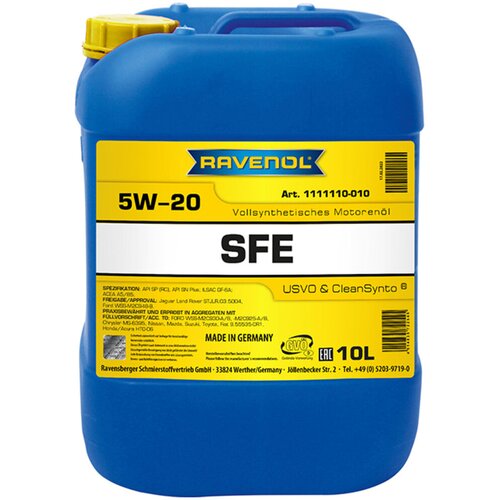 RAVENOL Motorno ulje Super Fuel Economy SFE 5W-20, 10 l Cene