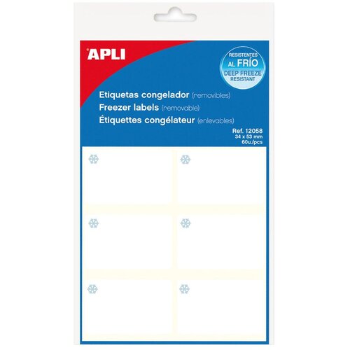 Apli mini nalepke za zamrzovalnik 34 x 53 mm za ročno pisanje, 60 kos, AP012058 Slike