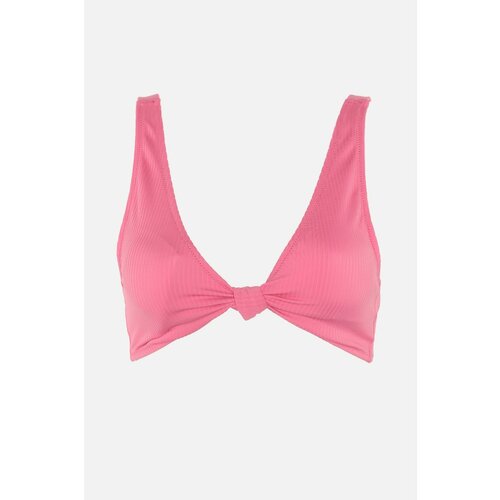 Trendyol Pink Textured Knot Bikini Top Slike