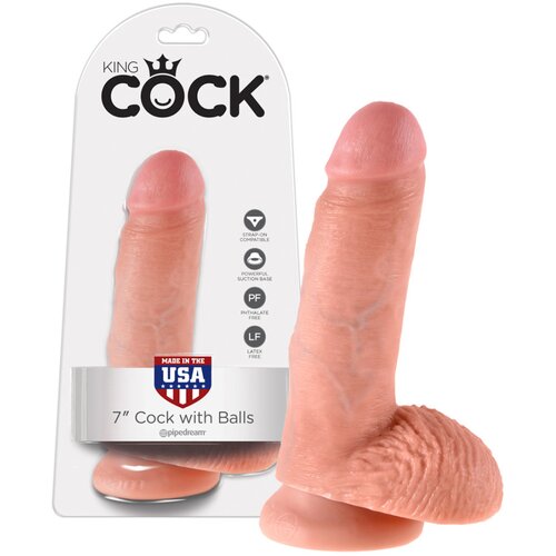 King Cock 7 dildo s semenčicami (18 cm) - naravni Slike