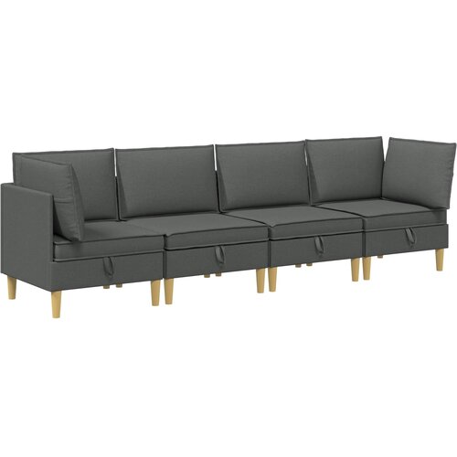  Set namje&amp;scaron;taja za dnevni boravak 4 pcs Tamnosiva Tkanina Slike