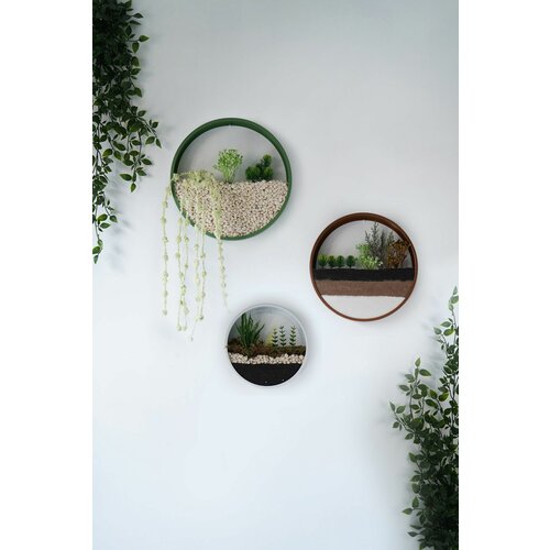 Wallity smooth hydrangea greenbrownwhite decorative metal wall accessory Slike
