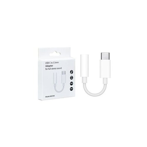 Audio kabl USB type-C plug to stereo 3.5 mm adapter cable, 10 cm white JBC006 Slike