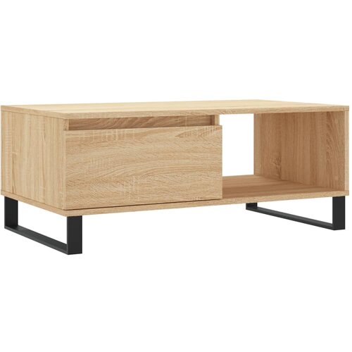Maison Chic Klubska mizica - kavna mizica - Nizka mizica sonoma hrast 90x50x36,5 cm inženirski les, (21752985) Slike