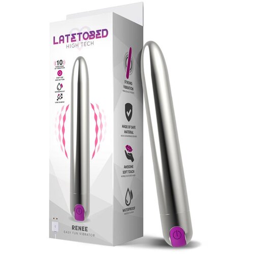 LATETOBED Renee Vibe 10 Vibrating Functions 18,5cm Silver Cijene