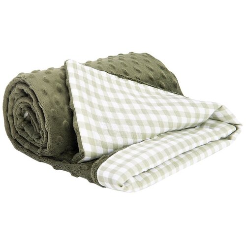Medi Partners Blanket 75x100 cotton + minky &amp;ndash; Checkered + green Minky Slike