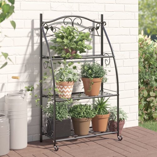 vidaXL Stalak za cvijeće crni 56 x 30 x 96 cm čelični Cijene