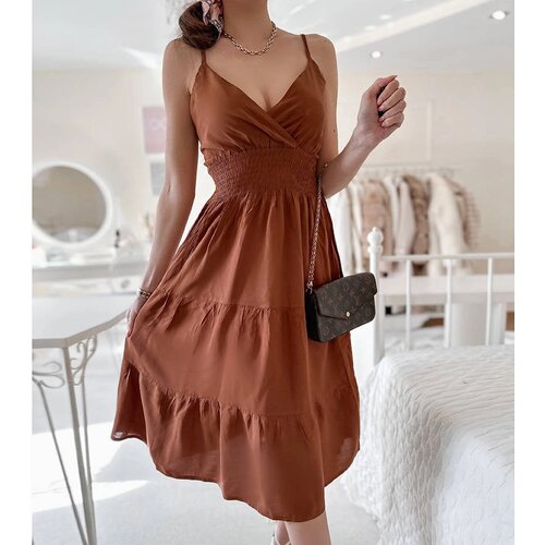 Gemre Brown flared dress Yvon Cene