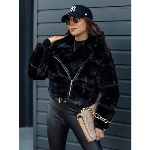 DStreet Women's winter fur jacket SAVARA black Cene