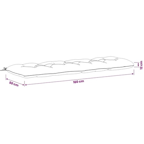  Jastučići za klupe VIANEN 2 kom. 100% poliester Krem - Krem 160 x 50 x 12 cm Slike