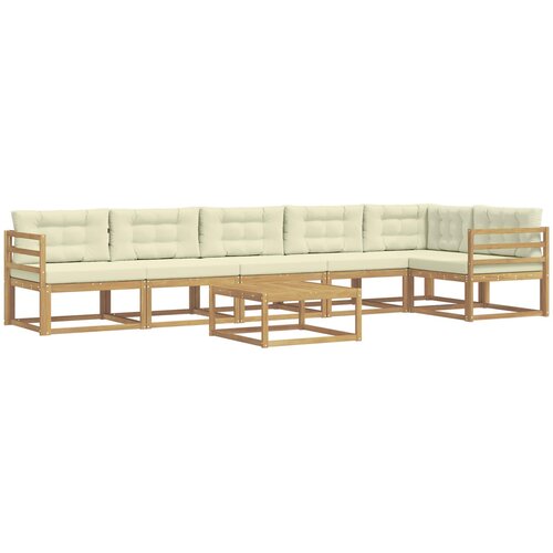  Set vanjskih sofa 7 pcs Bijela i krem 79 x 79 x 37 cm Poliester Slike