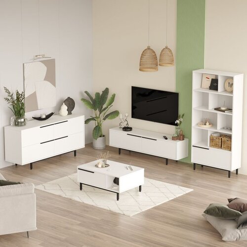 Hanah home ON21-W white living room furniture set Cene