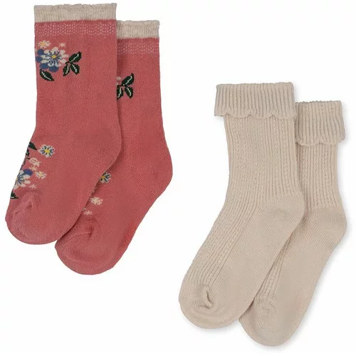 Konges Sløjd Otroške nogavice 2-pack roza barva