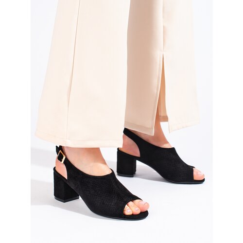 W. POTOCKI Openwork heeled sandals black Shelovet Slike