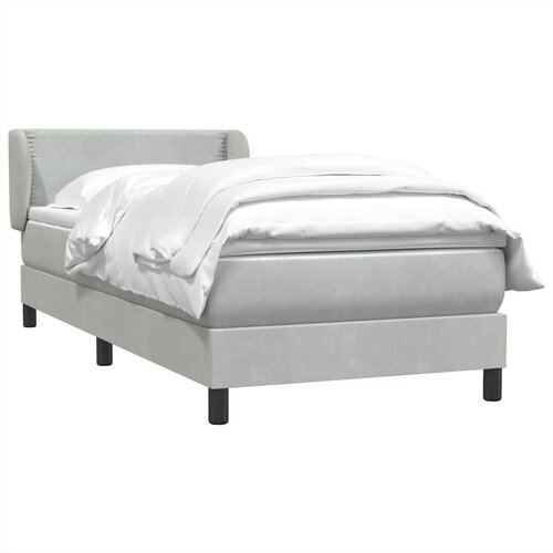 Box Spring krevet s madracem svijetlo sivi 80x210 cm bar&amp;scaron;un Slike