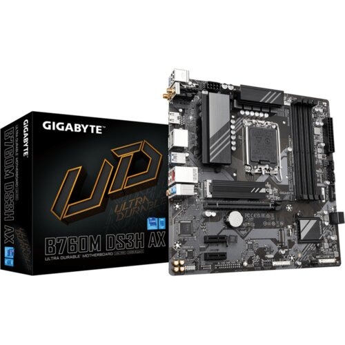 Gigabyte MB B760M DS3H AXLGA1700; 4xDDR5; 2xM.2, 4xSATAHDMI, DP; WIFI; mATX Cijene